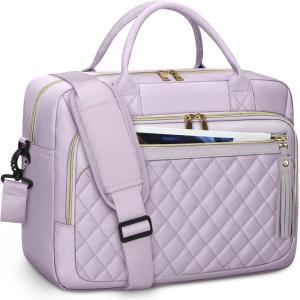 imageRAINSMORE Laptop Bag 173 Inch Briefcase for Women Waterproof Computer Messenger Shoulder Bags Large Laptop Case for Work Business Office Travel College BlackGrey Purple