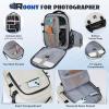 imageCamera Backpack Camera Bag for Photographers DSLR SLR Mirrorless Camera Cases with Waterproof Rain Cover ampamp Laptop Compartment Fits 14 Inch LaptopAnti Theft Travel photography backpackPinkBeige
