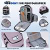 imageRAINSMORE Camera Backpack Camera Bag for Photographers DSLR SLR Mirrorless Camera Cases with Waterproof Rain Cover ampamp Laptop Compartment Fits 14 Inch LaptopAnti Theft Travel photography backpackBlackPink