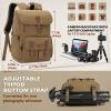 imageRAINSMORE Camera Bag Backpack for DSLRSLR Mirrorless 156 Inch Laptop Camera Back Pack for Photographers AntiTheft Photography Bags Case with Tripod Holder ampamp Rain Cover BlackKhaki