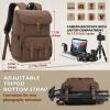 imageRAINSMORE Camera Bag Backpack for DSLRSLR Mirrorless 156 Inch Laptop Camera Back Pack for Photographers AntiTheft Photography Bags Case with Tripod Holder ampamp Rain Cover BlackCoffee