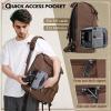 imageRAINSMORE Camera Bag Backpack for DSLRSLR Mirrorless 156 Inch Laptop Camera Back Pack for Photographers AntiTheft Photography Bags Case with Tripod Holder ampamp Rain Cover BlackCoffee