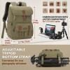 imageRAINSMORE Camera Bag Backpack for DSLRSLR Mirrorless 156 Inch Laptop Camera Back Pack for Photographers AntiTheft Photography Bags Case with Tripod Holder ampamp Rain Cover BlackArmy Green