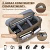 imageRAINSMORE Canvas Camera Bag DSLRSLRMirrorless Small Camera Sling Bags Crossbody Camera Case Compact Shoulder Bag for Photographers with Rain Cover Vintage Sling Bags for Men and Women BlackKhkai