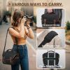 imageRAINSMORE Canvas Camera Bag DSLRSLRMirrorless Small Camera Sling Bags Crossbody Camera Case Compact Shoulder Bag for Photographers with Rain Cover Vintage Sling Bags for Men and Women BlackBlack