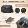imageRAINSMORE Canvas Camera Bag DSLRSLRMirrorless Small Camera Sling Bags Crossbody Camera Case Compact Shoulder Bag for Photographers with Rain Cover Vintage Sling Bags for Men and Women BlackKhkai