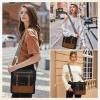 imageRAINSMORE Crossbody Bag for Women Waterproof Leather Crossbody Purses Lightweight Handbags Shoulder Bag Travel PurseBlack and Brown