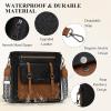 imageRAINSMORE Crossbody Bag for Women Waterproof Leather Crossbody Purses Lightweight Handbags Shoulder Bag Travel PurseBlack and Brown