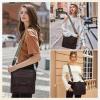 imageRAINSMORE Crossbody Bag for Women Waterproof Leather Crossbody Purses Lightweight Handbags Shoulder Bag Travel PurseCoffee
