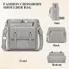 imageRAINSMORE Crossbody Bag for Women Waterproof Leather Crossbody Purses Lightweight Handbags Shoulder Bag Travel PurseGrey