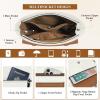 imageRAINSMORE Crossbody Bag for Women Waterproof Leather Crossbody Purses Lightweight Handbags Shoulder Bag Travel PurseWhite and Brown