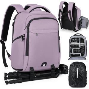imageCamera Backpack Camera Bag for Photographers DSLR SLR Mirrorless Camera Cases with Waterproof Rain Cover ampamp Laptop Compartment Fits 14 Inch LaptopAnti Theft Travel photography backpackPinkPink
