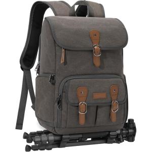 imageRAINSMORE Camera Bag Backpack for DSLRSLR Mirrorless 156 Inch Laptop Camera Back Pack for Photographers AntiTheft Photography Bags Case with Tripod Holder ampamp Rain Cover BlackDarkgrey