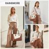imageRAINSMORE Laptop Tote Bag for Women 156 Inch Large Women Work Bags Waterproof Business Office Teacher Bag Computer BriefcaseBrownwhite