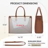 imageRAINSMORE Laptop Tote Bag for Women 156 Inch Large Women Work Bags Waterproof Business Office Teacher Bag Computer BriefcaseBrownwhite
