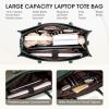 imageRAINSMORE Laptop Tote Bag for Women 156 Inch Large Women Work Bags Waterproof Business Office Teacher Bag Computer BriefcaseDarkgreenwhite
