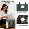 imageRAINSMORE Laptop Tote Bag for Women 156 Inch Large Women Work Bags Waterproof Business Office Teacher Bag Computer BriefcaseDarkgreenwhite