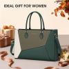 imageRAINSMORE Laptop Tote Bag for Women 156 Inch Large Women Work Bags Waterproof Business Office Teacher Bag Computer BriefcaseDarkgreenwhite