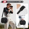 imageRAINSMORE Camera Bag SLRDSLRMirrorless Camera Case with Divider Tripod Holder Waterproof Sling Bag Crossbody Camera Bags for Photographers with Rain Cover for CanonSonyNikonFuji GreyBlack