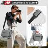 imageRAINSMORE Camera Bag SLRDSLRMirrorless Camera Case with Divider Tripod Holder Waterproof Sling Bag Crossbody Camera Bags for Photographers with Rain Cover for CanonSonyNikonFuji GreyGrey