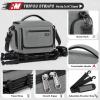 imageRAINSMORE Camera Bag SLRDSLRMirrorless Camera Case with Divider Tripod Holder Waterproof Sling Bag Crossbody Camera Bags for Photographers with Rain Cover for CanonSonyNikonFuji GreyGrey