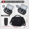 imageRAINSMORE Camera Bag SLRDSLRMirrorless Camera Case with Divider Tripod Holder Waterproof Sling Bag Crossbody Camera Bags for Photographers with Rain Cover for CanonSonyNikonFuji GreyBlack