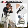 imageRAINSMORE Camera Bag SLRDSLRMirrorless Camera Case with Divider Tripod Holder Waterproof Sling Bag Crossbody Camera Bags for Photographers with Rain Cover for CanonSonyNikonFuji GreyBeige