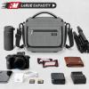 imageRAINSMORE Camera Bag SLRDSLRMirrorless Camera Case with Divider Tripod Holder Waterproof Sling Bag Crossbody Camera Bags for Photographers with Rain Cover for CanonSonyNikonFuji GreyGrey