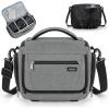 imageRAINSMORE Camera Bag SLRDSLRMirrorless Camera Case with Divider Tripod Holder Waterproof Sling Bag Crossbody Camera Bags for Photographers with Rain Cover for CanonSonyNikonFuji GreyGrey