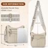 imageRAINSMORE Crossbody Bags for Women 7 Pockets Crossbody Purses Lightweight Leather Shoulder Handbags for TravelBeige