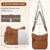imageRAINSMORE Crossbody Bags for Women 7 Pockets Crossbody Purses Lightweight Leather Shoulder Handbags for TravelBrown