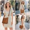 imageRAINSMORE Crossbody Bags for Women 7 Pockets Crossbody Purses Lightweight Leather Shoulder Handbags for TravelBrown