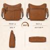 imageRAINSMORE Crossbody Bags for Women 7 Pockets Crossbody Purses Lightweight Leather Shoulder Handbags for TravelBrown