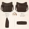 imageRAINSMORE Crossbody Bags for Women 7 Pockets Crossbody Purses Lightweight Leather Shoulder Handbags for TravelCoffee