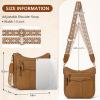 imageRAINSMORE Crossbody Bags for Women 7 Pockets Crossbody Purses Lightweight Leather Shoulder Handbags for TravelLight Brown