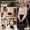 imageRAINSMORE Purses for Women Satchel Purse PU Leather Structured Work Handbag with Bowknot and Shoulder Strap Fits 11 iPadBlack