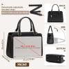 imageRAINSMORE Purses for Women Satchel Purse PU Leather Structured Work Handbag with Bowknot and Shoulder Strap Fits 11 iPadBlack