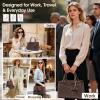 imageRAINSMORE Purses for Women Satchel Purse PU Leather Structured Work Handbag with Bowknot and Shoulder Strap Fits 11 iPadCoffee