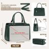 imageRAINSMORE Purses for Women Satchel Purse PU Leather Structured Work Handbag with Bowknot and Shoulder Strap Fits 11 iPadDark Green