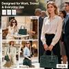 imageRAINSMORE Purses for Women Satchel Purse PU Leather Structured Work Handbag with Bowknot and Shoulder Strap Fits 11 iPadDark Green