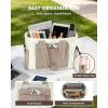 imageRAINSMORE Work Tote Bag for Women Puffer Laptop Tote Bag for Teacher Large Lightweight Quilted Travel Bag with Cup HolderCreamkhaki