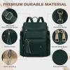 imageBackpack Purse for Women Leather Travel Backpack Purse Waterproof Anti Theft Fashion Small Casual Mini Daypacks Ladies Convertible Handbags Shoulder Bag Travel bag with Tassel Dark Green
