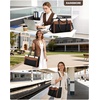 image:imageRAINSMORE Laptop Bag for Women 156 Inch Waterresistant Leather Work Tote Large Professional Business Office BriefcaseBlack and Brown With White