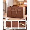 image:imageRAINSMORE Laptop Bag for Women 156 Inch Waterresistant Leather Work Tote Large Professional Business Office BriefcaseDark Brown