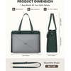 image:imageRAINSMORE Laptop Bag for Women 156 Inch Waterresistant Leather Work Tote Large Professional Business Office BriefcaseDark Green