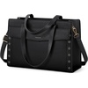 image:imageRAINSMORE Laptop Bag for Women 156 Inch Waterresistant Leather Work Tote Large Professional Business Office BriefcaseBlack