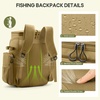 image:imageRAINSMORE Fishing Backpack 45L Large Fishing Bag with 4 Rod Holders amp Insulated Cooler Professional Fishing Tackle Backpack with Rain Cover Waterproof Tackle Bag for Men Gift KhakiKhaki