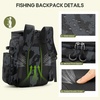 image:imageRAINSMORE Fishing Backpack 45L Large Fishing Bag with 4 Rod Holders amp Insulated Cooler Professional Fishing Tackle Backpack with Rain Cover Waterproof Tackle Bag for Men Gift KhakiBlack Camouflage