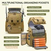 image:imageRAINSMORE Fishing Backpack 45L Large Fishing Bag with 4 Rod Holders amp Insulated Cooler Professional Fishing Tackle Backpack with Rain Cover Waterproof Tackle Bag for Men Gift KhakiKhaki