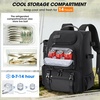 image:imageRAINSMORE Fishing Backpack with Rod Holders amp Cooler 40L Water Resistant Tackle Backpack with Rain Cover Store Fishing GearBlack
